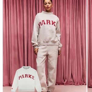 Parke Valentine's Varsity Mockneck - Classic Grey + Crimson